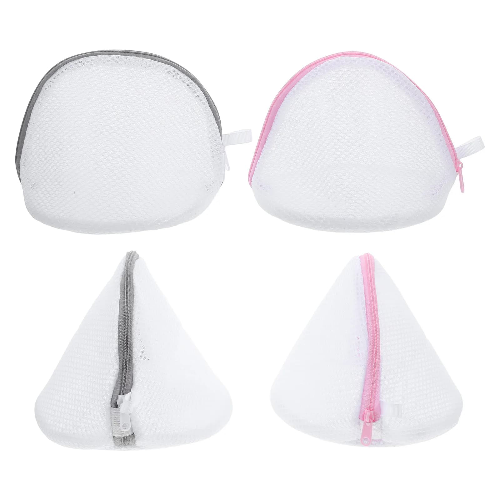 4Pcs Bra Laundry Bags Reusable Mesh Bags Zipper Closure Protection for Lingerie Socks Washing Machine
