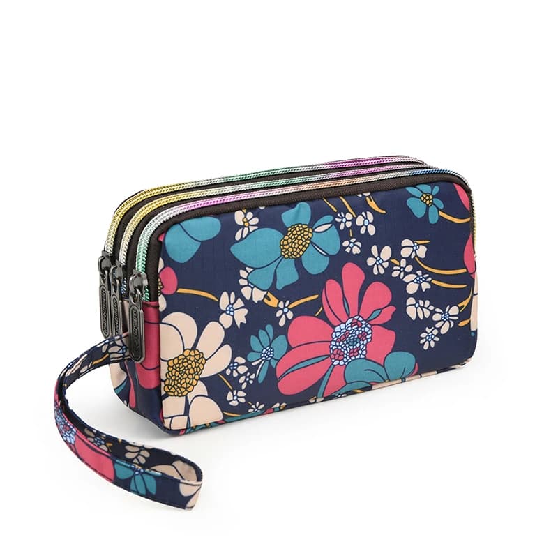 Long Handbag in canvas Zero Wallet, simple three-layer bag with zipper, small bag, large capacity cell phone bag.
