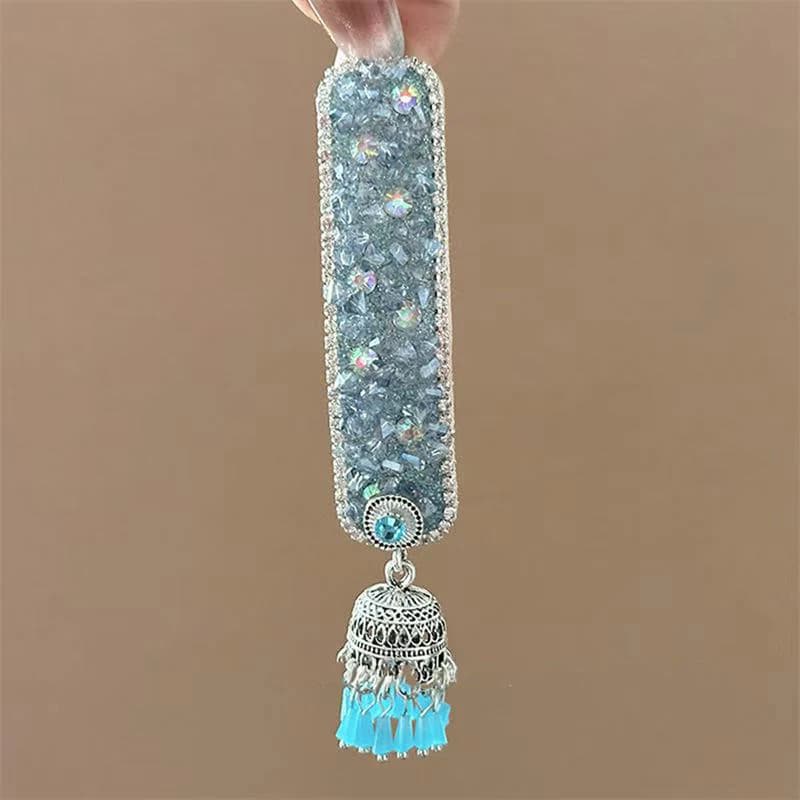 Classical Purple Butterfly Tassel Hair Clip Crystal Elegant Ethnic Style Hair Hoop Headdress Retro Chinese Style Side Clip Party