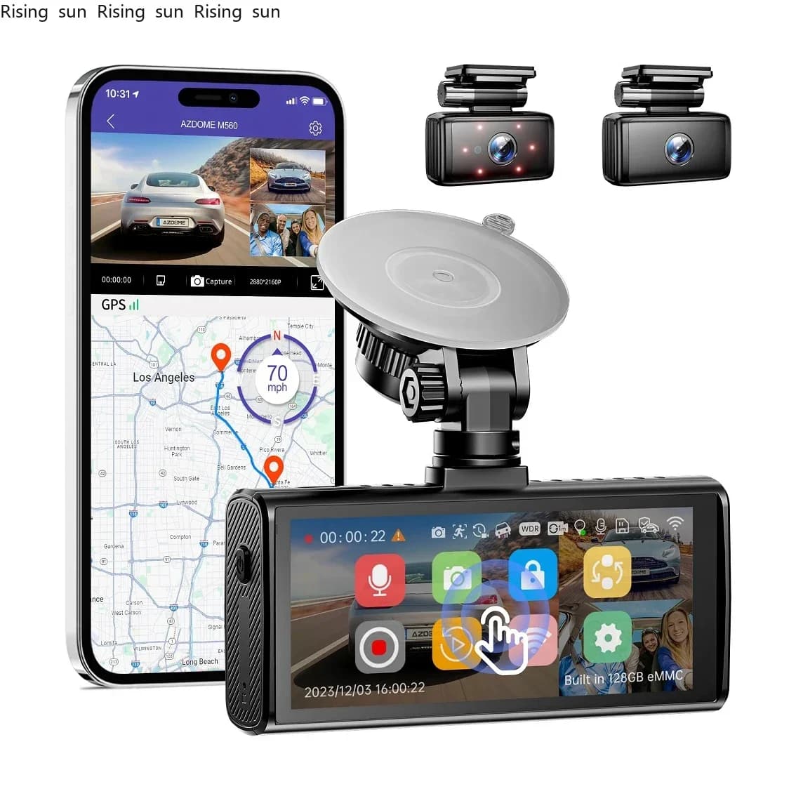 AZDOME M560-3CH DASH CAM 4K Touch screen 4.0 inch Car Black Box Car DVR Wifi GPS 4K Driving Recorder
