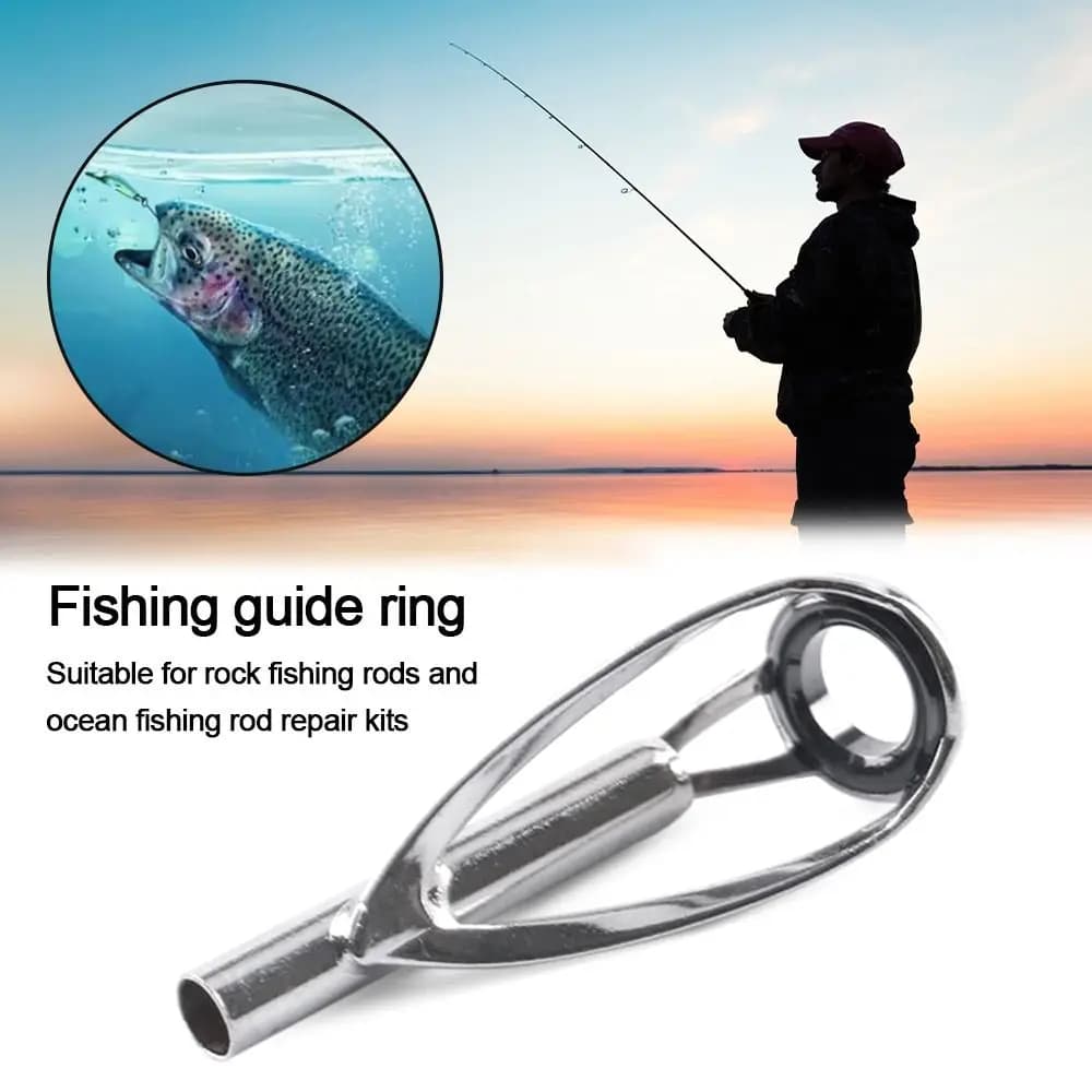 5 pieces of equipment boxes accessories with O-ring in hot stainless steel, tip repair kit, fishing rod guide with ceramic ring