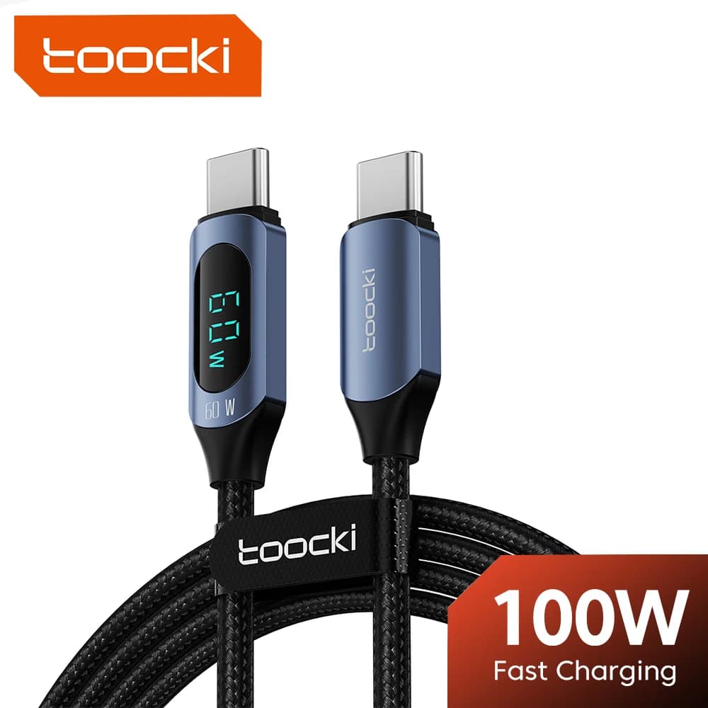 Toocki 100 W USB Cable for Samsung to 5A Digital LED Display High Speed TypeC Cable for Xiaomi POCO Huawei USB Charger Data Cable