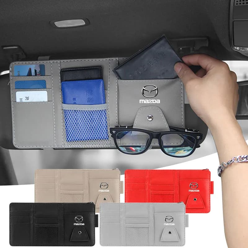 Car Visor Organizer Car Visor Sunglasses Holder Visor Accessories for Mazda 2 3 4 5 6 7 8 323 626 MX3 CX9 RX8 MX5 Valve Stems