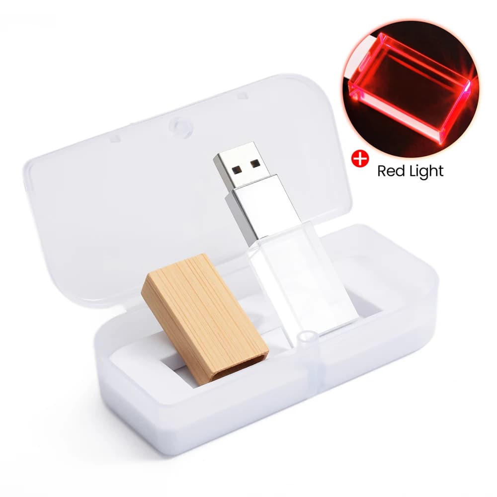 Chiavetta USB 3.0 in Cristallo da 128GB con Logo Personalizzabile Gratuito, Pen Drive da 64GB, Memoria USB in Scatola di Plastica, Dispositivo di Archiviazione, Pendrive, U Disk