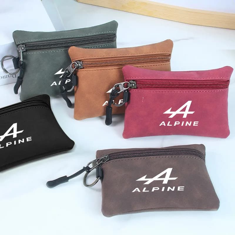 Car Emblem Key Bag Wallet Keychain Card Pouch For Alpine A290 GTS A110 Espace Austral Duster Lodgy Spring Koleos Captur Kadjar