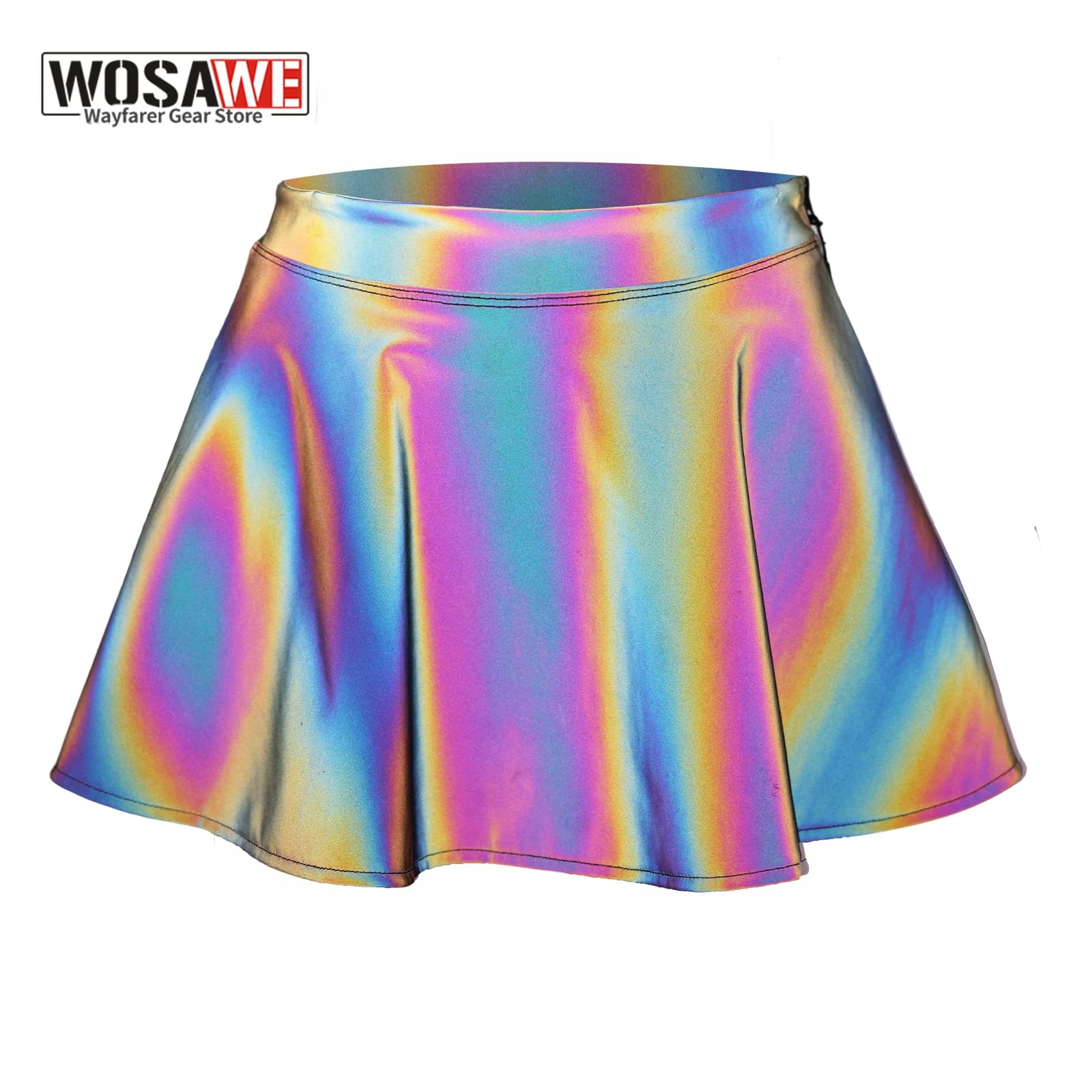 WOSAWE Reflective Motorcycle Shorts Iridescent Gonna Summer Autumn High Visibility Ass Cover for Bike Cross Party