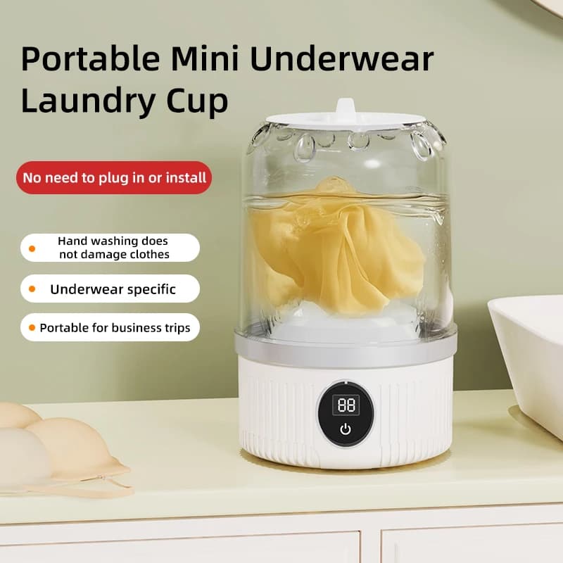Lavatrice portatile senza fili per biancheria intima, mini lavatrice per calzini da 1L, secchio per bucato disidratabile