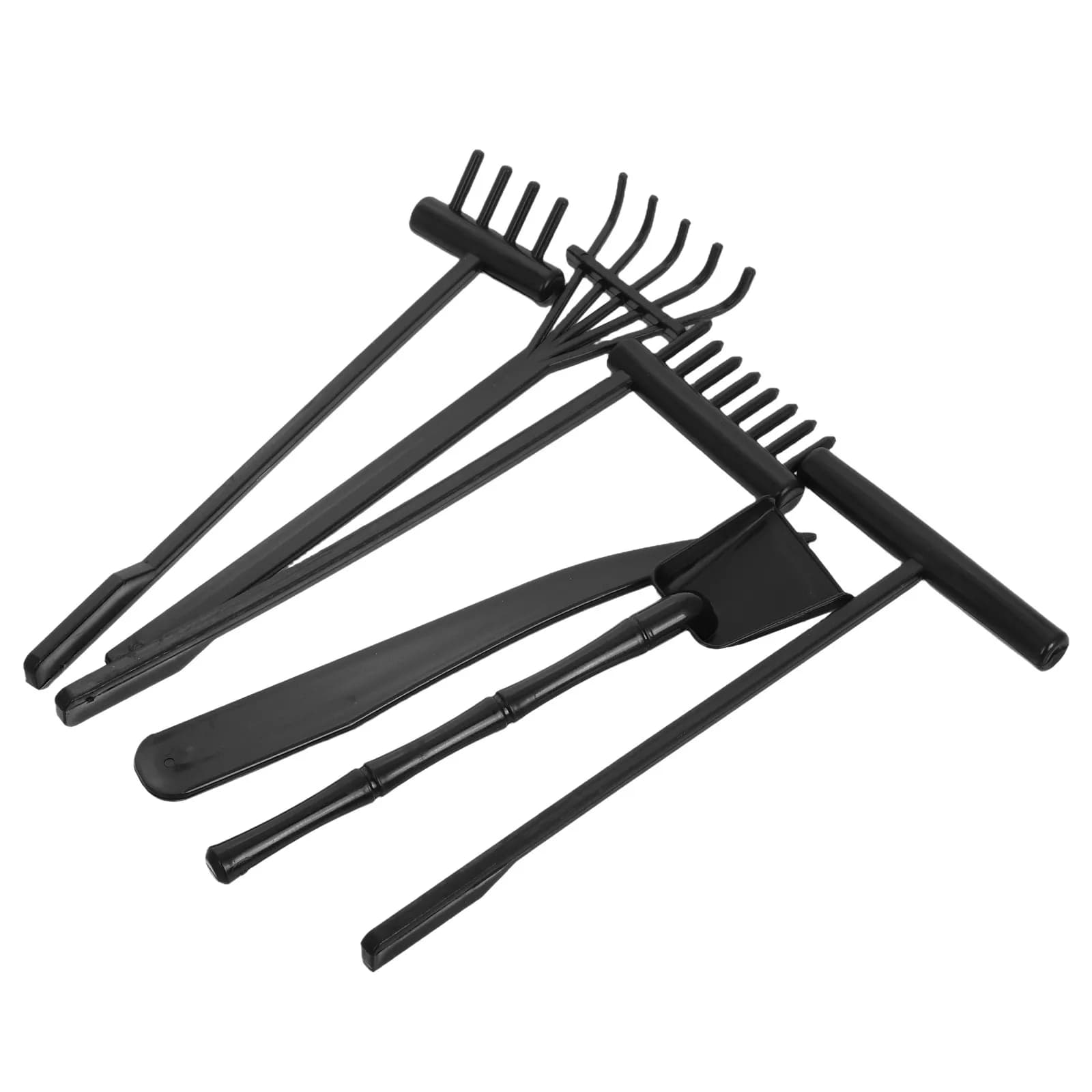 Set di 6 Mini Rastrelli Zen in Plastica per Giardino, Strumenti per Lisciare la Sabbia, Accessori da Tavolo per Meditazione