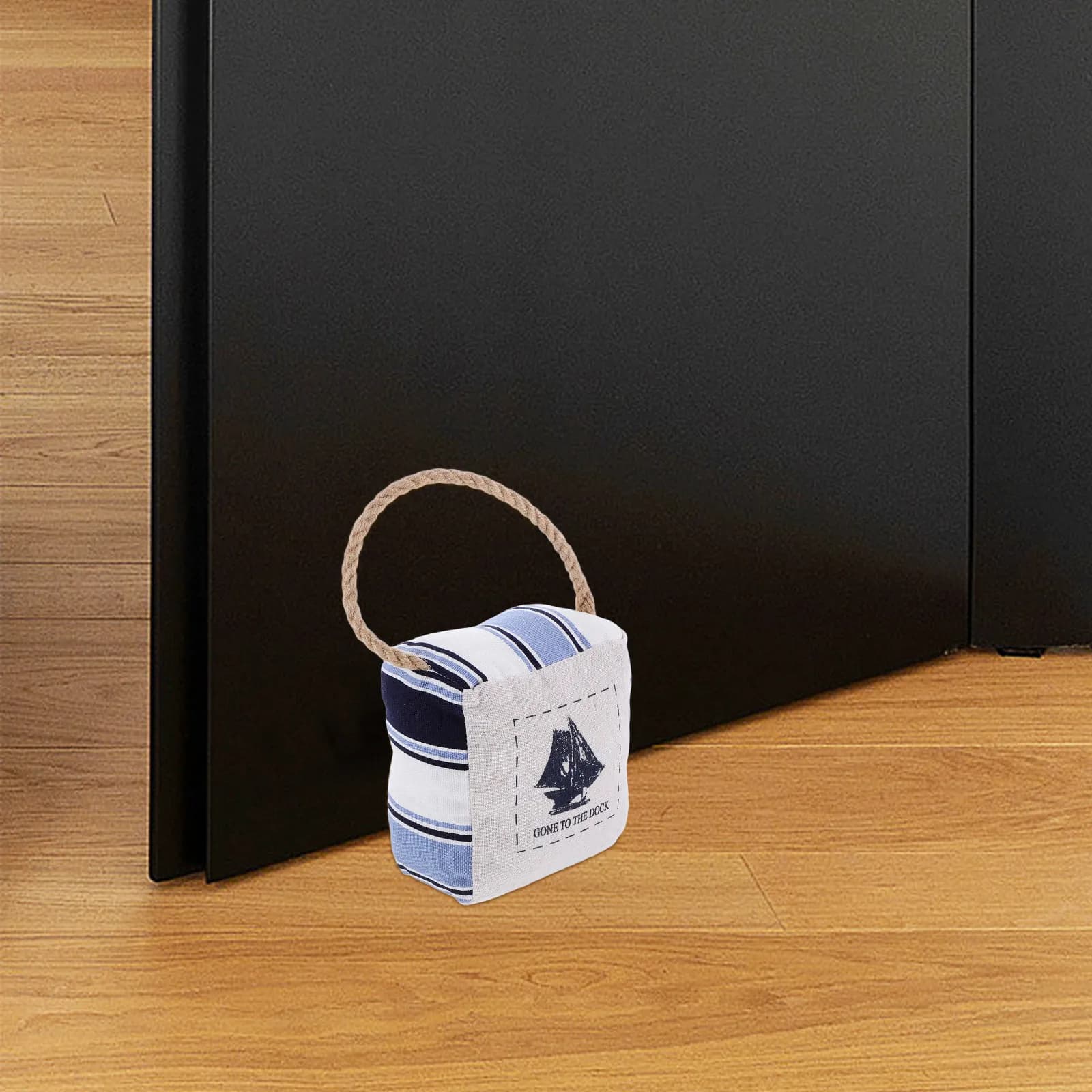 Fermaporta in Tessuto Mediterraneo Rinforzato, Riempibile con Sabbia, Sicuro per Pavimenti, Decorativo, per Uso Interno, Camera da Letto, Bagno
