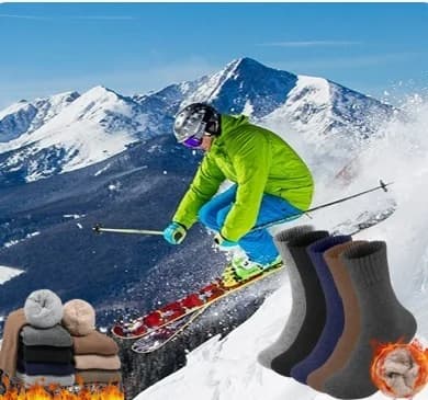 2026 Winter Thick Fleece-Lined Socks Outdoor Sports Soft Cozy Boot Socks for Men Women Running Hiking