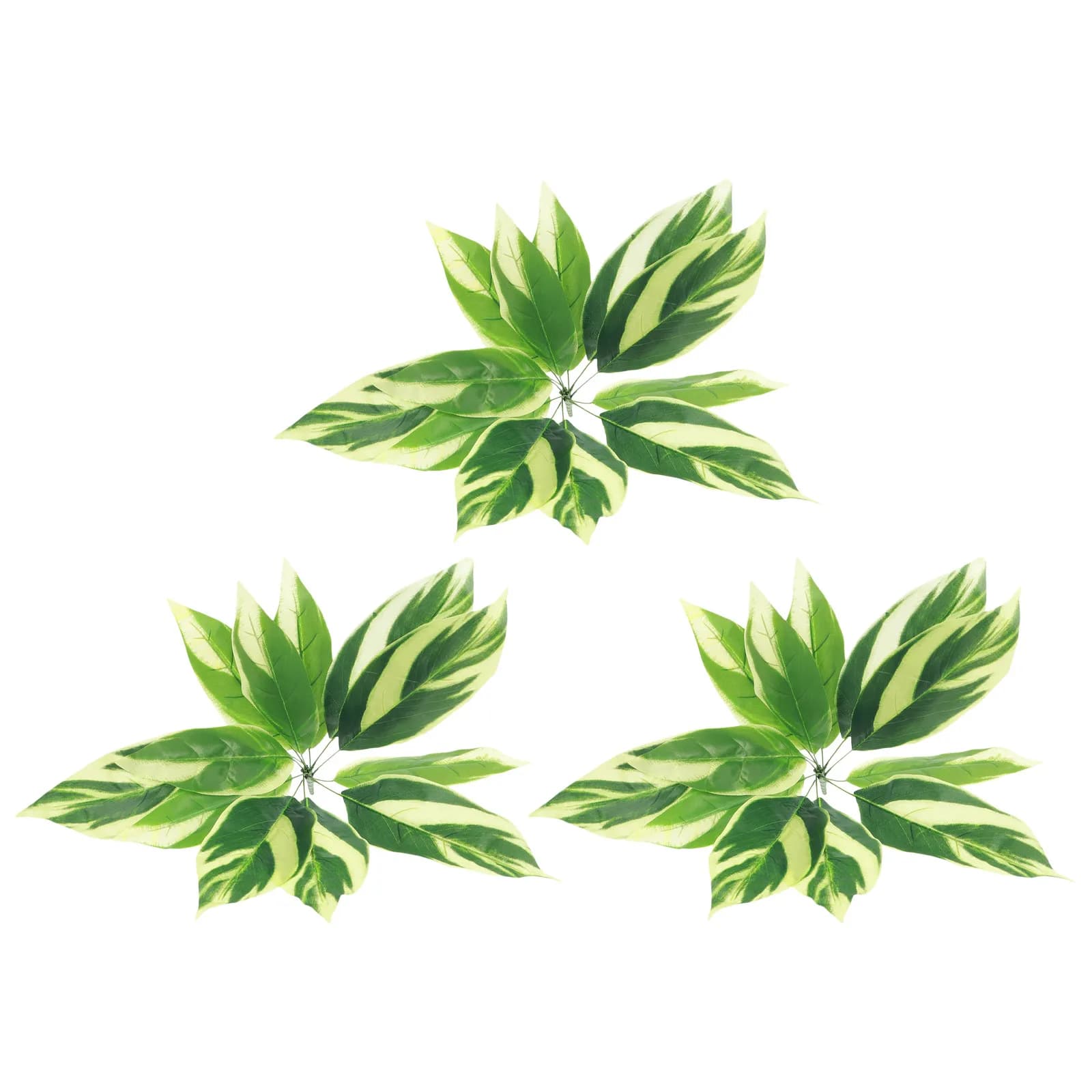 3 pieces of artificial leaves, large fake green leaves for home decorations, office, weddings, parties, fake tropical leaves.