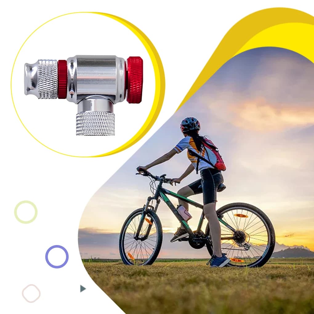 Testa gonfiabile per gonfiaggio rapido per pneumatici per biciclette Kit pompa aria cilindro CO2 ad alta pressione Adattatore ugello gas Accessori per pneumatici