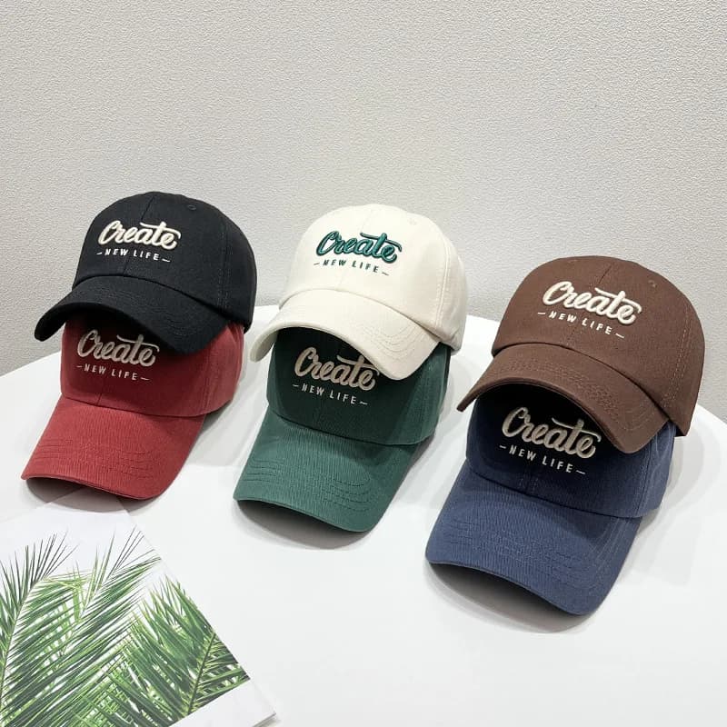 New Vintage Summer Baseball Hat for Men and Women, Adjustable with Embroidered Letters, Signed Luxury Beret, Sun Hat