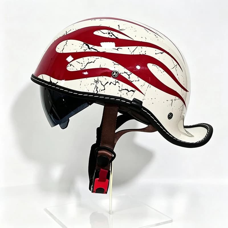 3C Certified Vintage Beanie Half Helmet, Summer Lightweight Motorcycle & Electric Bike Safety Helmet for Men & Women