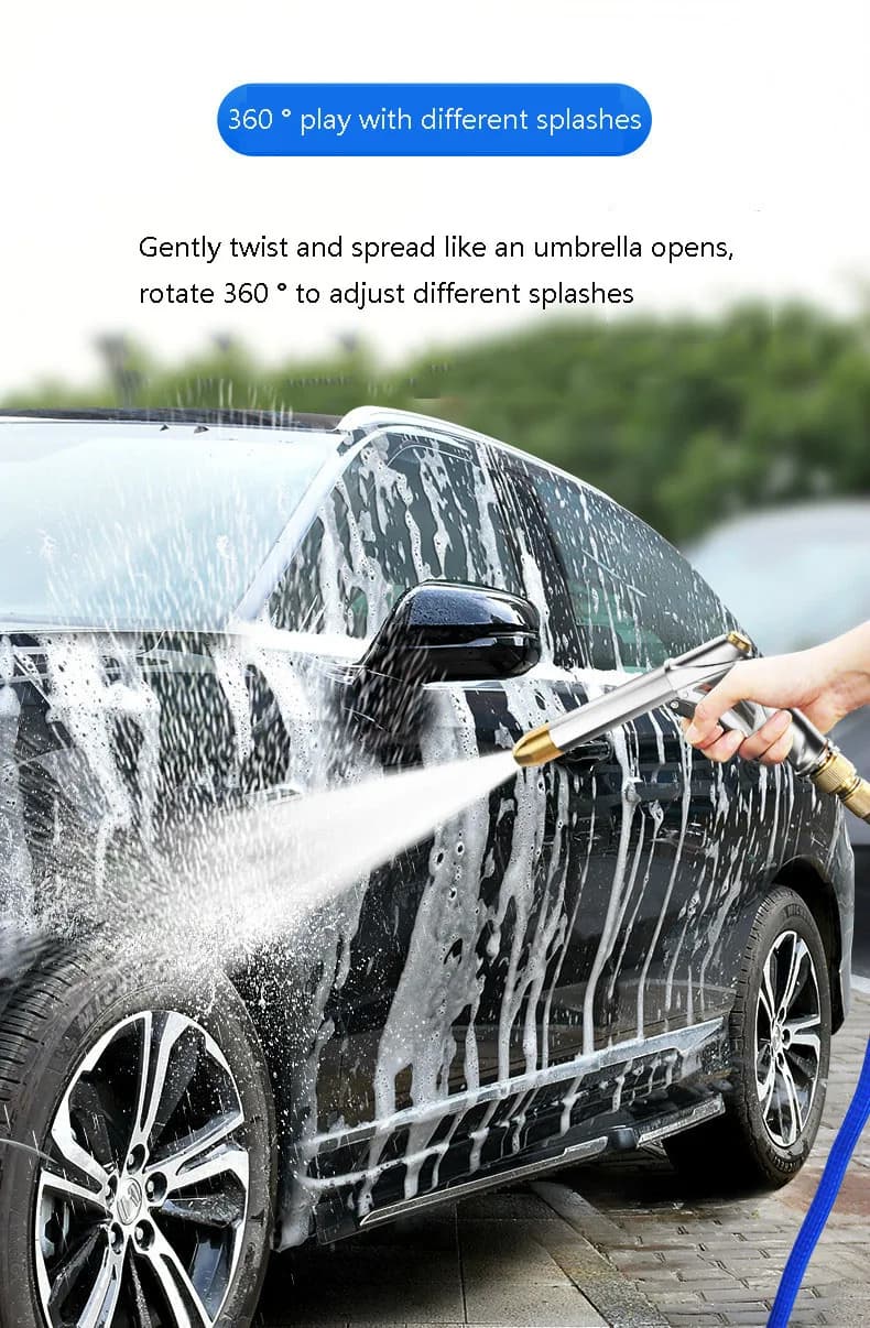 High pressure water gun household garden hose set, car wash telescopic water pipe, garden gardening watering tool