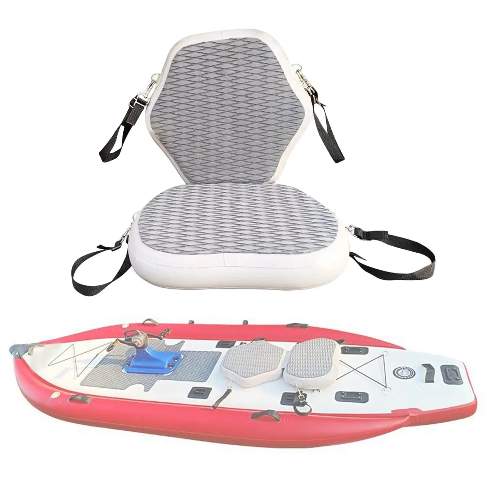 Sedile Gonfiabile Portatile per Kayak, Sedia Ergonomica con Supporto per la Schiena in PVC per Paddle Board, Canoa, Raft