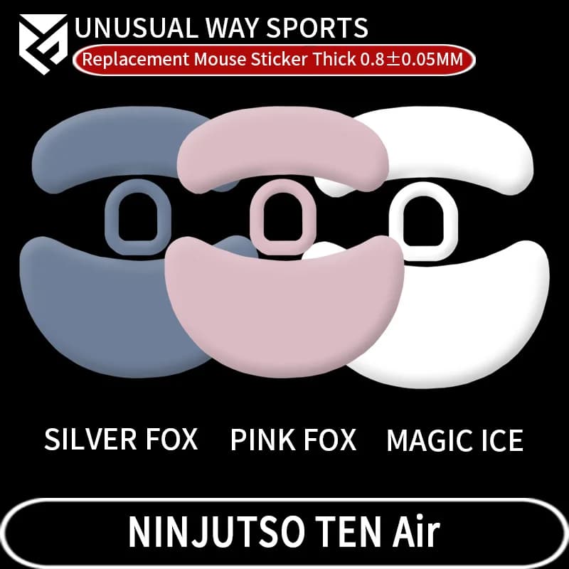 InsolitoWaySports Mouse Pattini Piedi Ninjutso Dieci Superficie curvata ad aria PTFE Anti collasso Magic Ice Pink Black Silver Fox