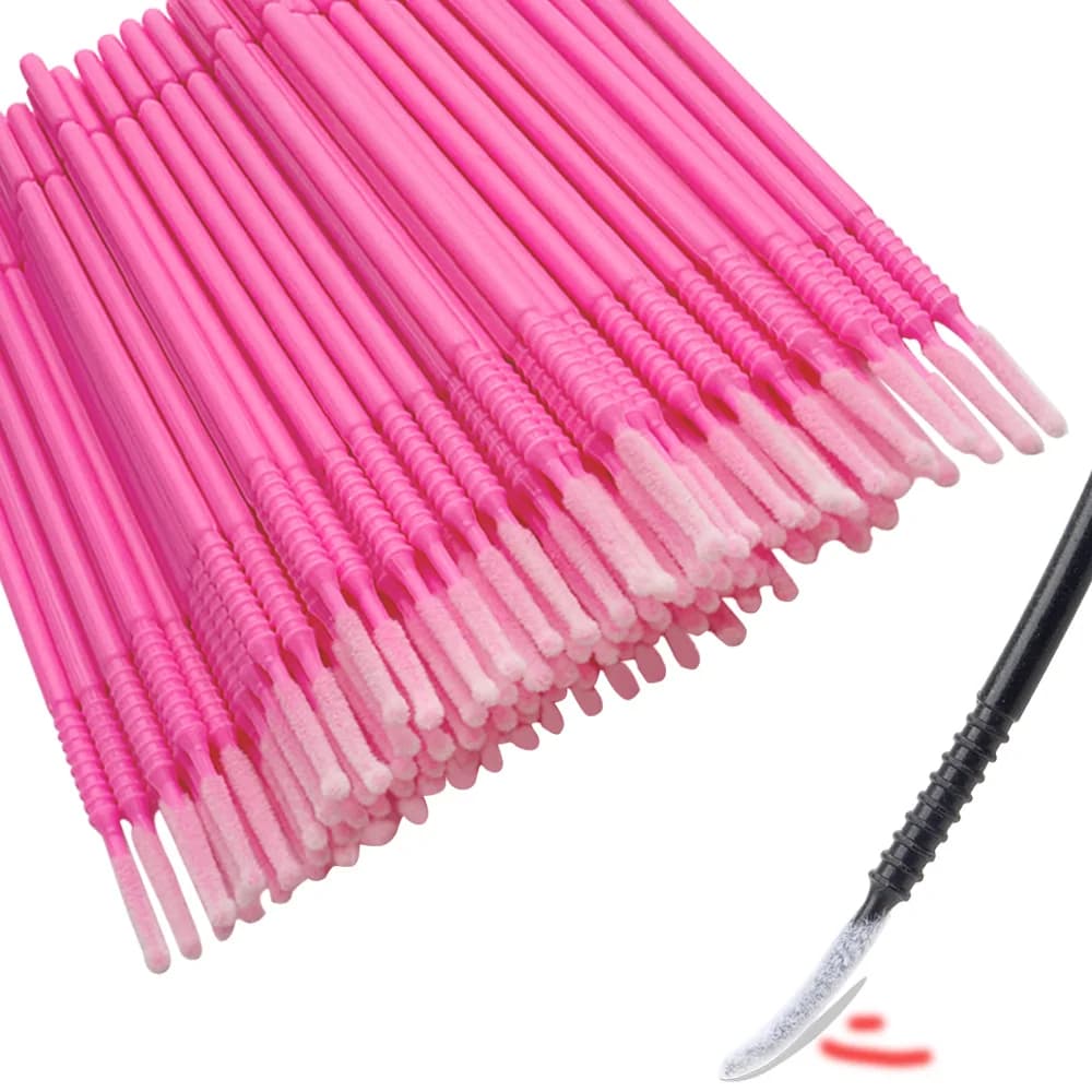 200pcs Eyelashes MicroBrush Lash Mascara Applicators Eyelash Extensions Brushes Micro Cotton Swabs For Lashes Clean Remove Tool