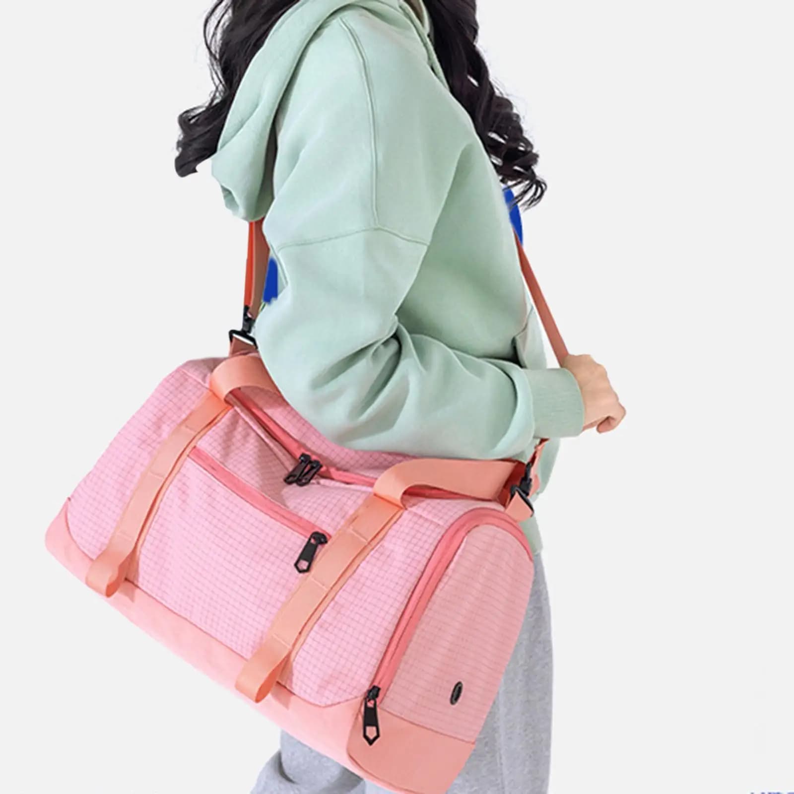 Borsa da Palestra con Scomparto per Scarpe, Tasca Impermeabile, Leggera e Resistente all'Acqua per Nuoto, Allenamento, Palestra, Pesca e Training