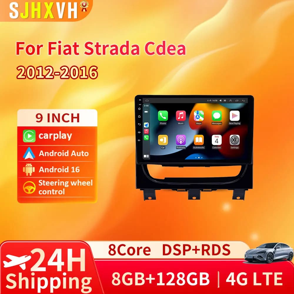 Android 16 Per Fiat Strada cdea 2012 - 2016 Ram 700 Aventure 2015 auto Carplay Autoradio Multimedia Video Player di Navigazione GPS