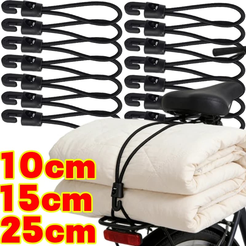 Elastic Cord Map Water Bottle Nylon Stretch for Trekking Poles Flashlight Water Bottle Camping Accessories 10-25cm Multipurpose