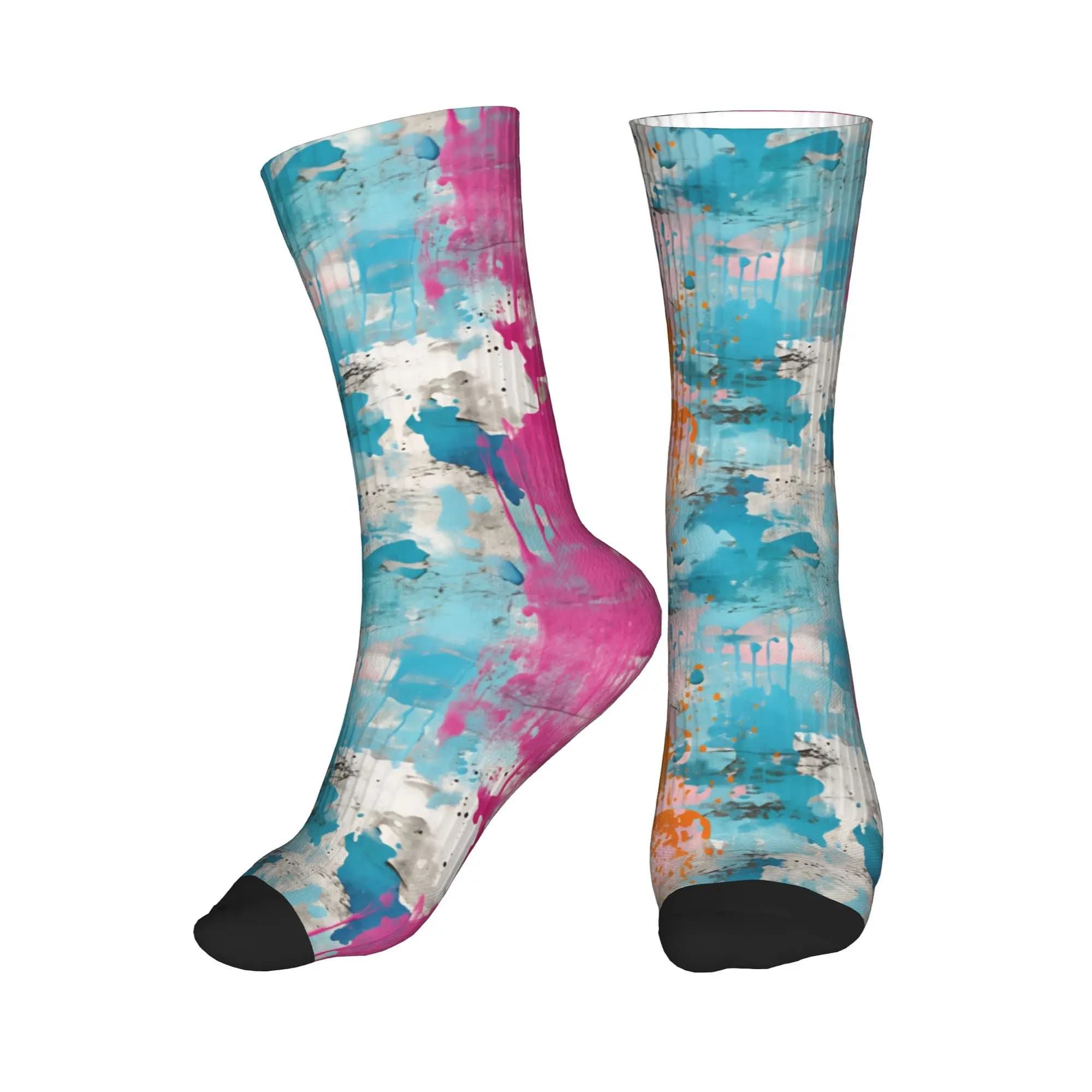 Calzini da uomo e donna con texture vintage in gesso stile grunge femminile, caldi e alla moda