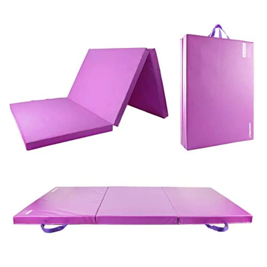 Tappetino Pieghevole per Esercizi Migliorato, Spessore 2 Pollici, Disponibile in Diverse Misure con Maniglie per il Trasporto, Ideale per Yoga, MMA, Stretching e Allenamento Core