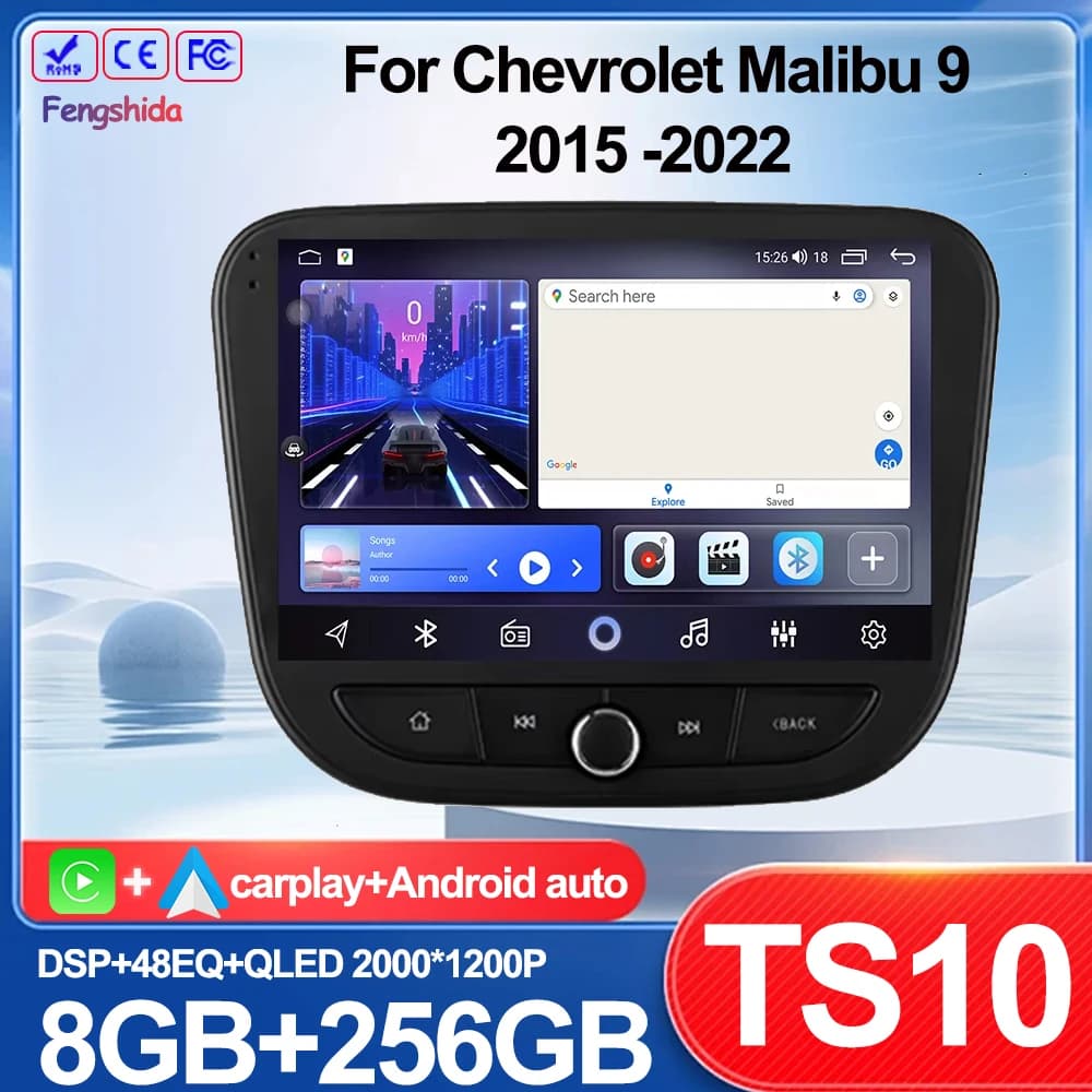 Android 14 Carplay autoradio per Chevrolet Malibu 9 2015 -2022 lettore Video multimediale navigazione GPS DSP 7862CPU WIFI QLED