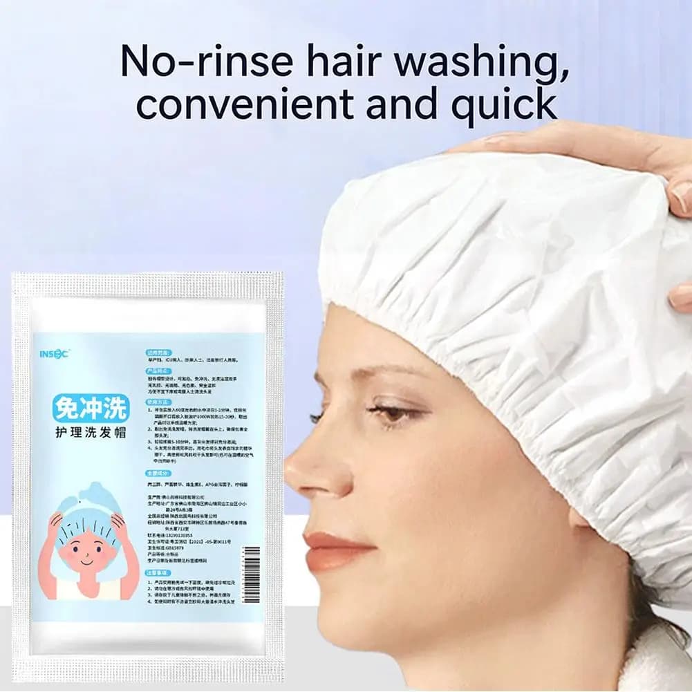 Cuffia per Lavaggio Capelli Senza Risciacquo, Usa e Getta, Microondabile, per Anziani Allettati