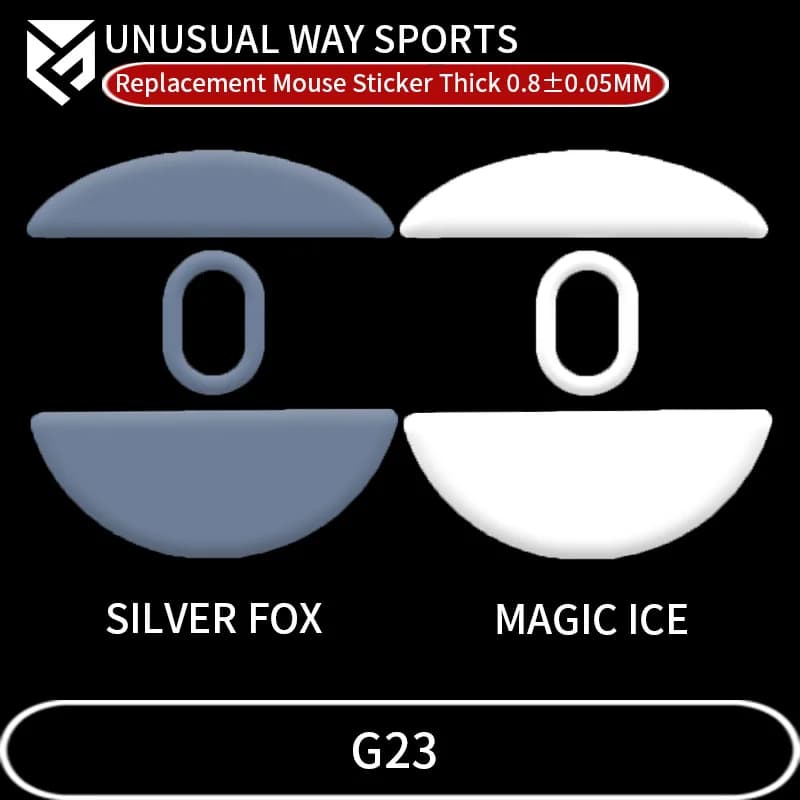 InsolitoWaySports Mouse Pattini Piedi Incott G23 Superficie curvata PTFE Anti collasso Magic Ice Pink Black Silver Fox