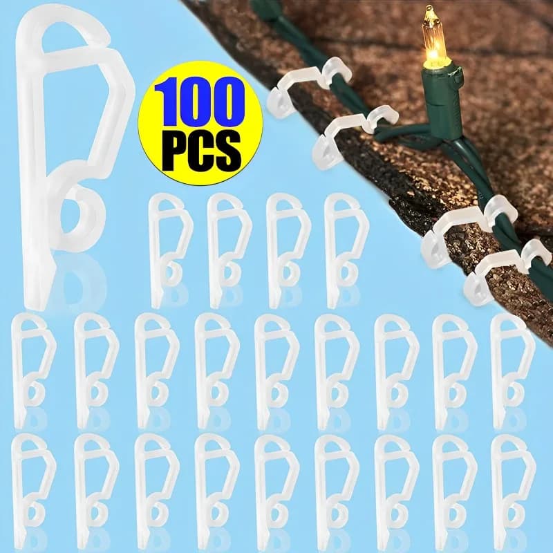 20-100 pezzi di plastica a forma di S gancio per grondaia clip resistente gancio per appendere per matrimonio di Natale luci di fissaggio per esterni gancio per luci a corda