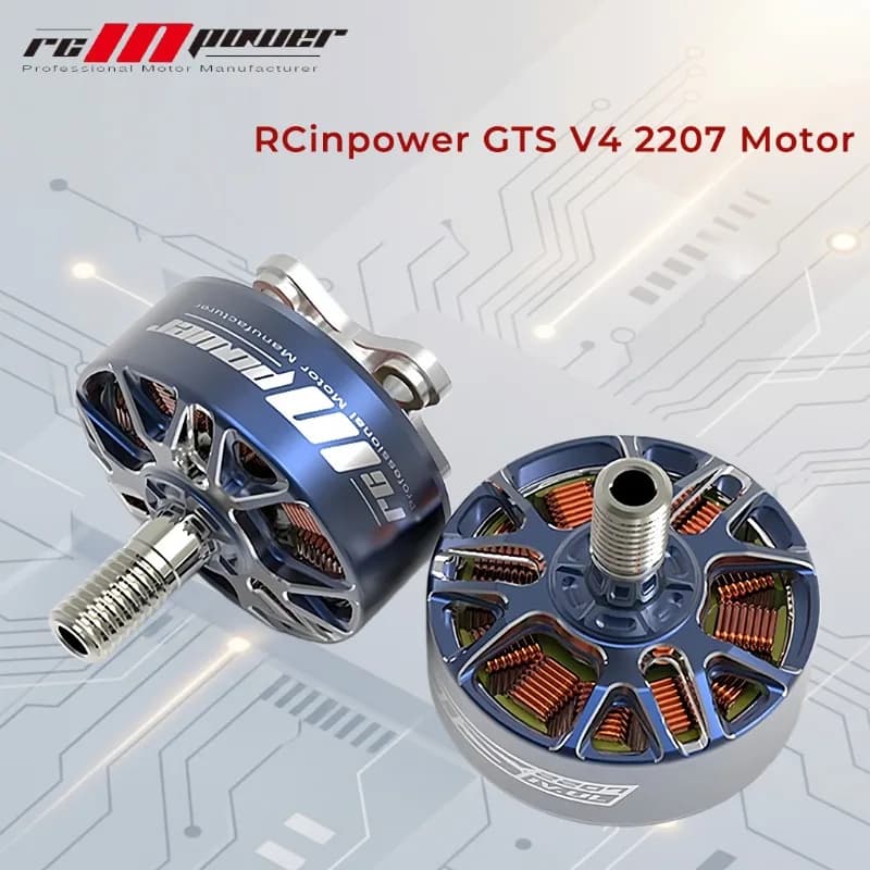 Motore Brushless RCinpower GTS V4 2207 UL 2100KV/2180KV 5-6S da 5 Pollici per Droni FPV da Corsa RC