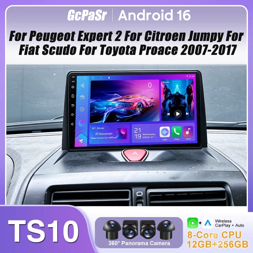For Peugeot Expert 2 For Citroen Jumpy For Fiat Scudo For Toyota Proace 2007-2017 Autoradio Carplay GPS Android Auto No 2din DVD