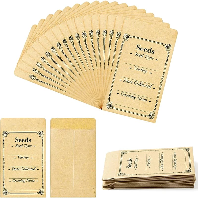 Bags to save seeds for harvesting vegetable seeds Kraft paper seed bag for gardeners