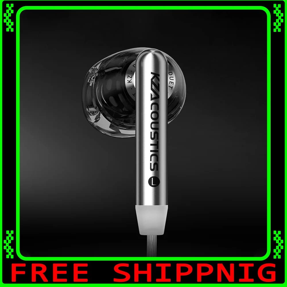 KZ Duet HiFi musical earphones wired with dynamic driver 2DD 2 Semi-in Monitor Ergonomies Custom Playbooks