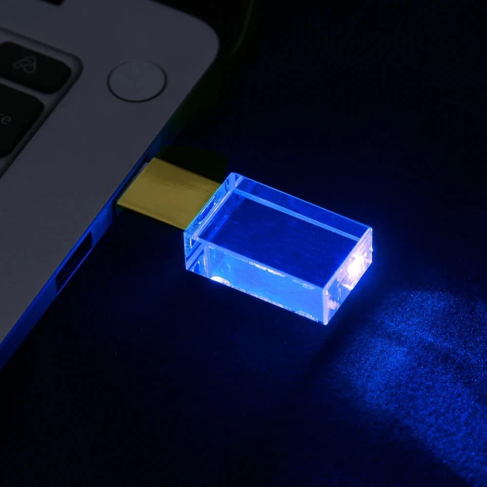 JASTER LED USB Flash Drive 128GB Blu Memory Stick 64GB Per Laptop Pen Drive 32GB Mini Creative Business U Disco Regalo 16GB 8GB
