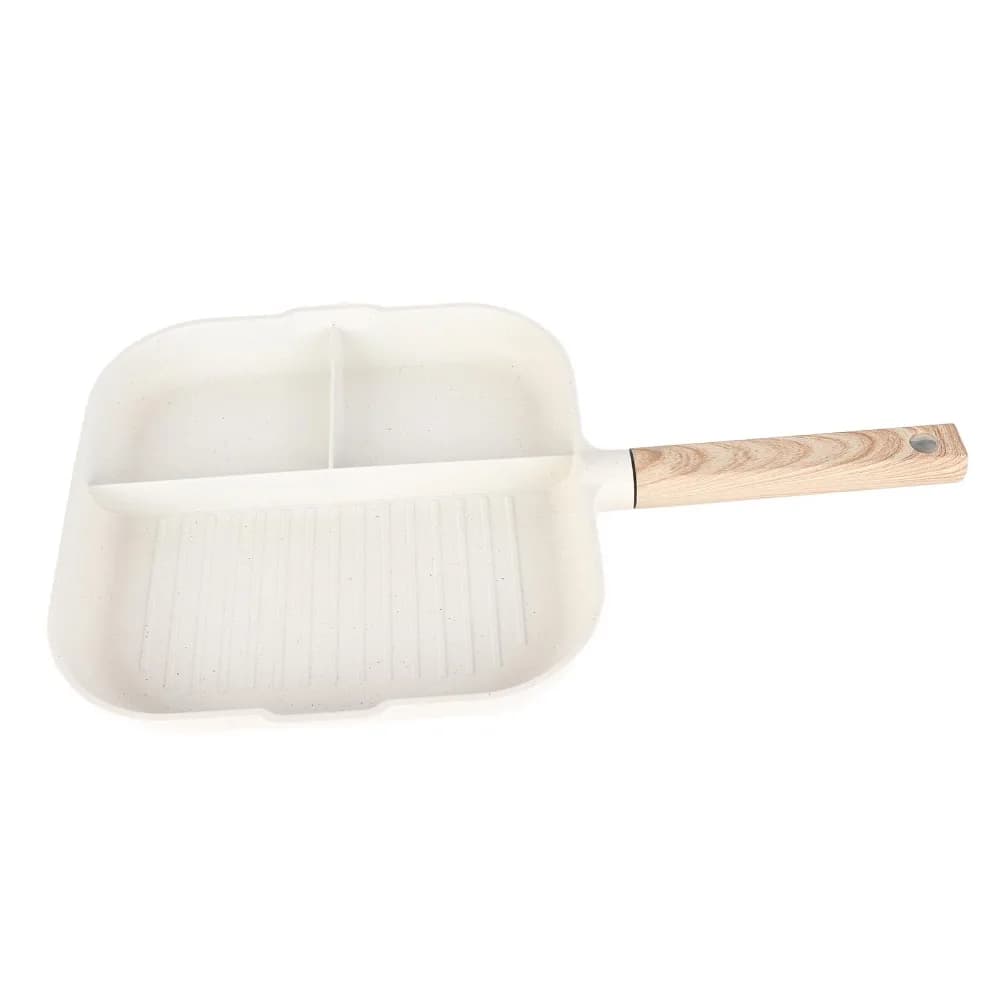 Padella in Lega di Alluminio Antiaderente con Riscaldamento Uniforme, Padella per Colazione con Manico Anti-scottatura, per Uova e Grigliate all'Aperto