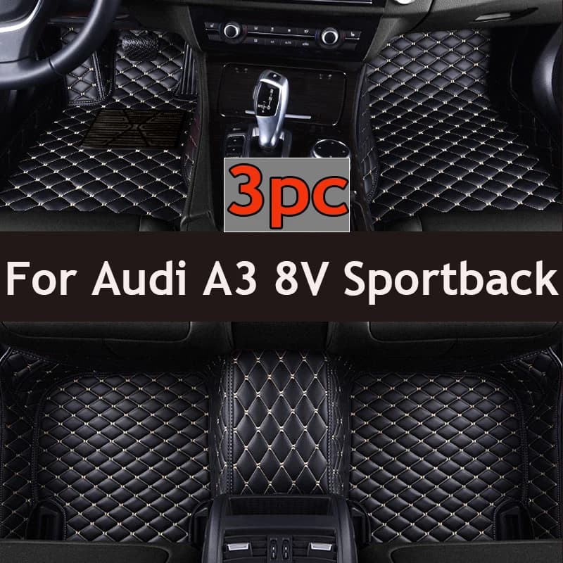 WYM Tappetini per auto per Audi A3 8V Sportback 2013 ~ 2019 Tappeto impermeabile Anti Dirt Pad Tappetino in pelle di lusso Accessori auto 2014