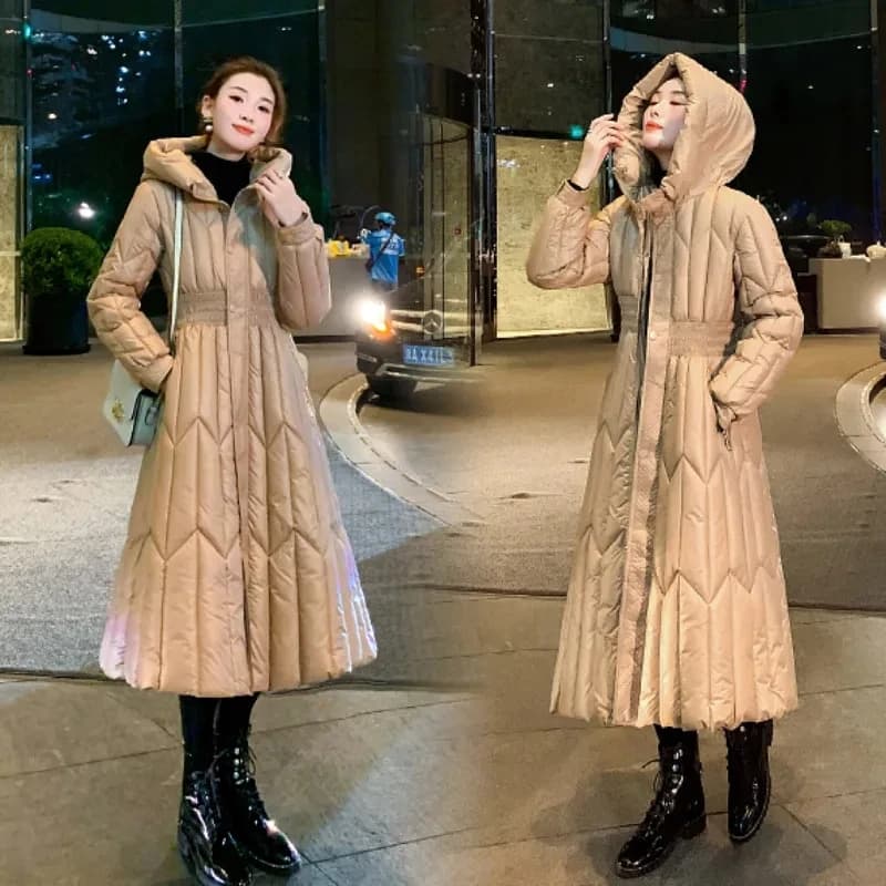 Nuovi Piumini con Cappuccio da Donna Autunno-Inverno 2026, Giacche Imbottite in Piuma d'Oca Bianca, Cappotti Caldi Antivento Bianchi e Neri