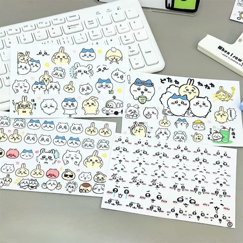 Hachiware Usagi Sticker Cartoon Cute Pattern Transferable Sticker Used for Decorating Phone Cases Chargers and Storage Boxes