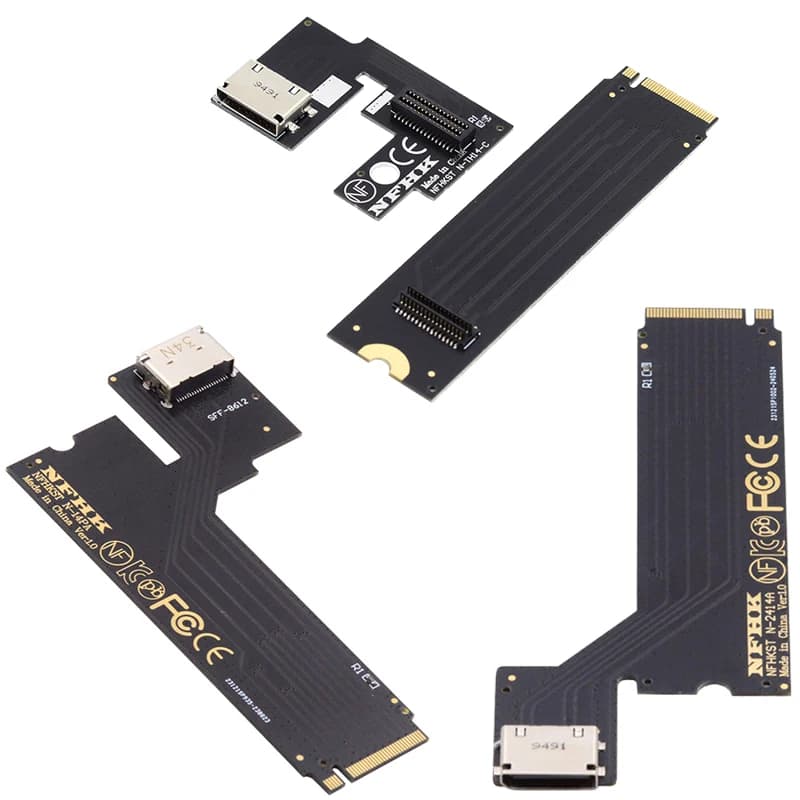 Adattatore host PCI-E 4.0 M.2 M-key a Oculink SFF-8611 SFF-8612 per ThinkBook 2024 14+ 16+ AMD8845 Scheda grafica esterna e SSD