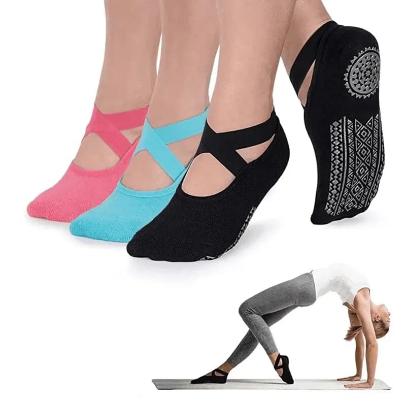 High Quality Anti-slip Pilates Socks for Women Yoga Socks with Breathable Waist Sports Ballet Socks for Fitness Cotton