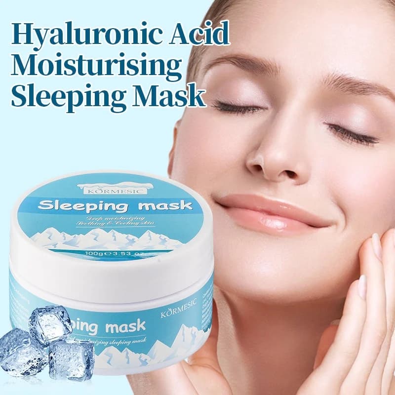 Maschera per dormire all'acido ialuronico da 100 g, contiene acido ialuronico, glicerina e altri ingredienti delicati sulla pelle, idratare profondamente la pelle, nutre la pelle, è facile da assorbire e non appiccicosa.