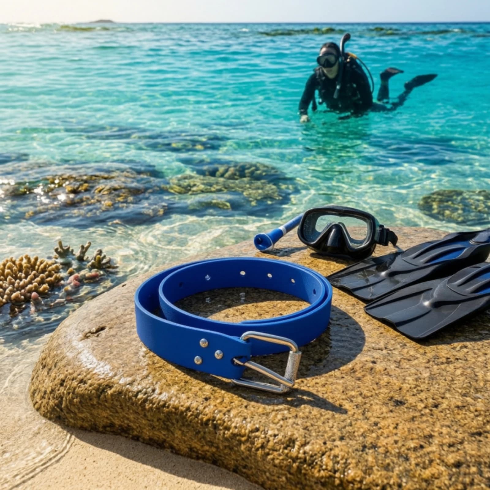 Weight Belt with Quick-Release Buckle Long-Lasting Silicone Weight Belt Secure Soft for Divers, Freediving, Snorkeling