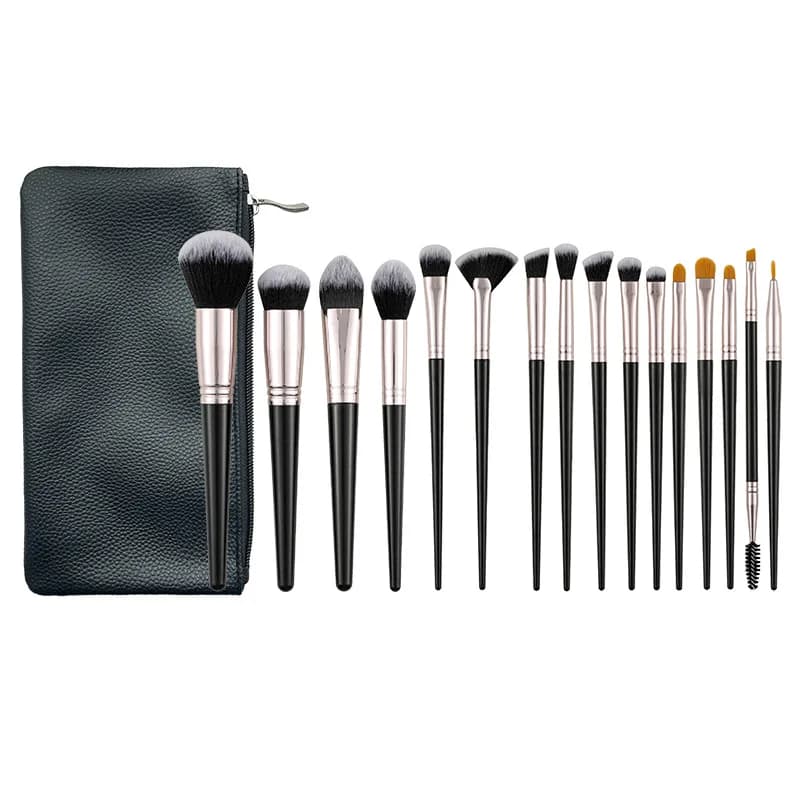 16pcs Makeup Brushes with Bag, Eyeshadow Brushes Concealer Foundation Brush Powder Blusher Brush Portable Make Up tools