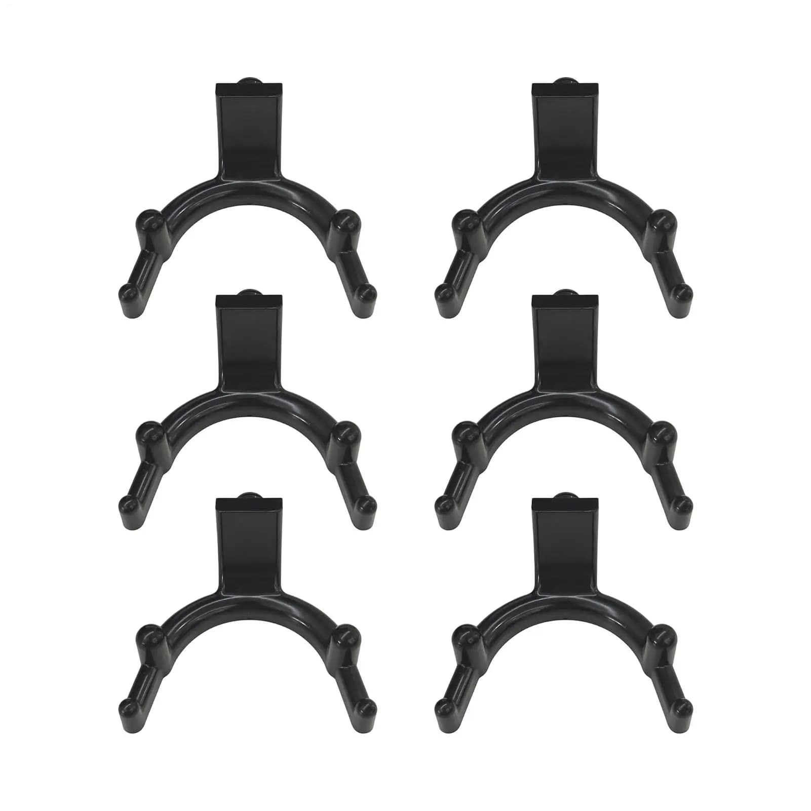 Garage Hooks Wall Mount Double-Headed Hanger Organizer 6-Piece Garage Shed Tool Organization For Ladder Hose Broom Rake Mop