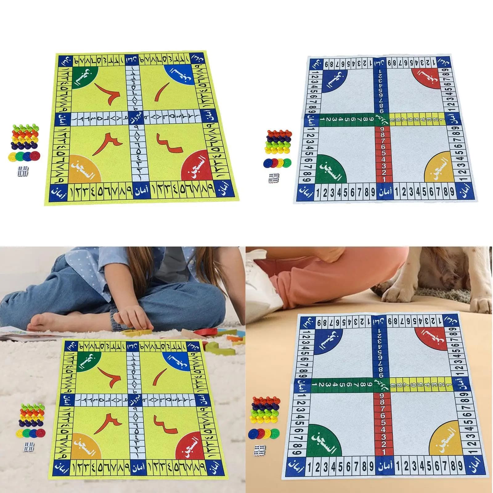 Gioco di Dadi per l'Apprendimento Familiare, Set Gioco Ludo, Gioco Interattivo, Gioco da Tavolo Ludo in Legno