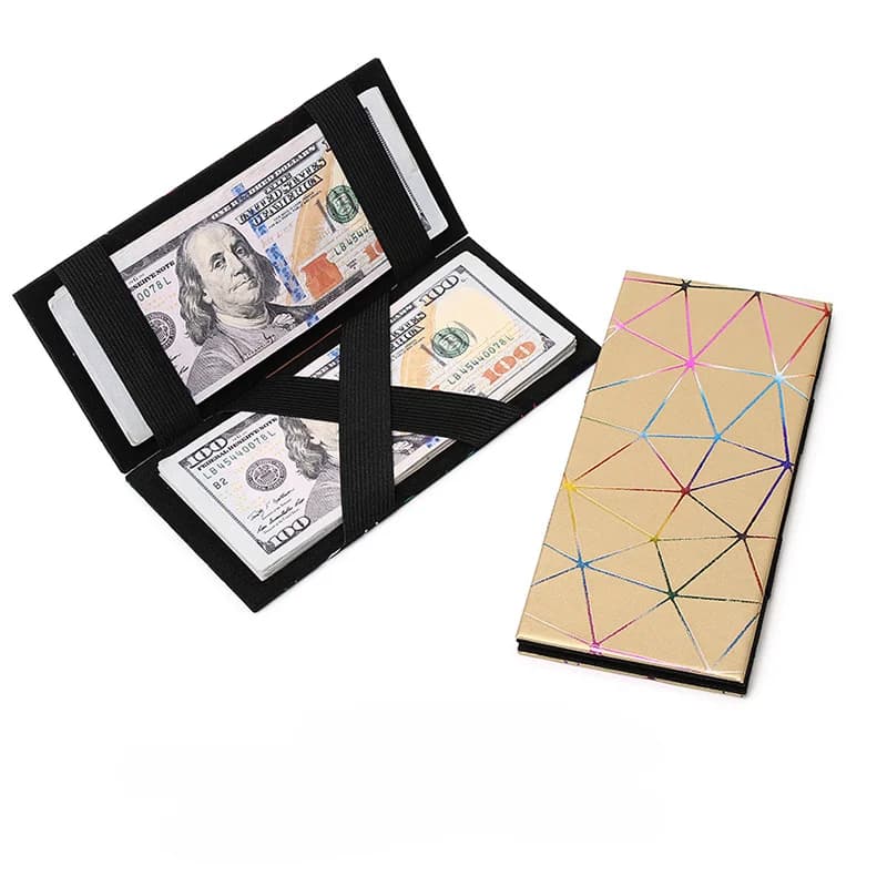 Wallet Unisex Creative Long PU Leather Card Holder Rhombus Laser Pattern Magic Wallet Coin Pocket Multi Slot