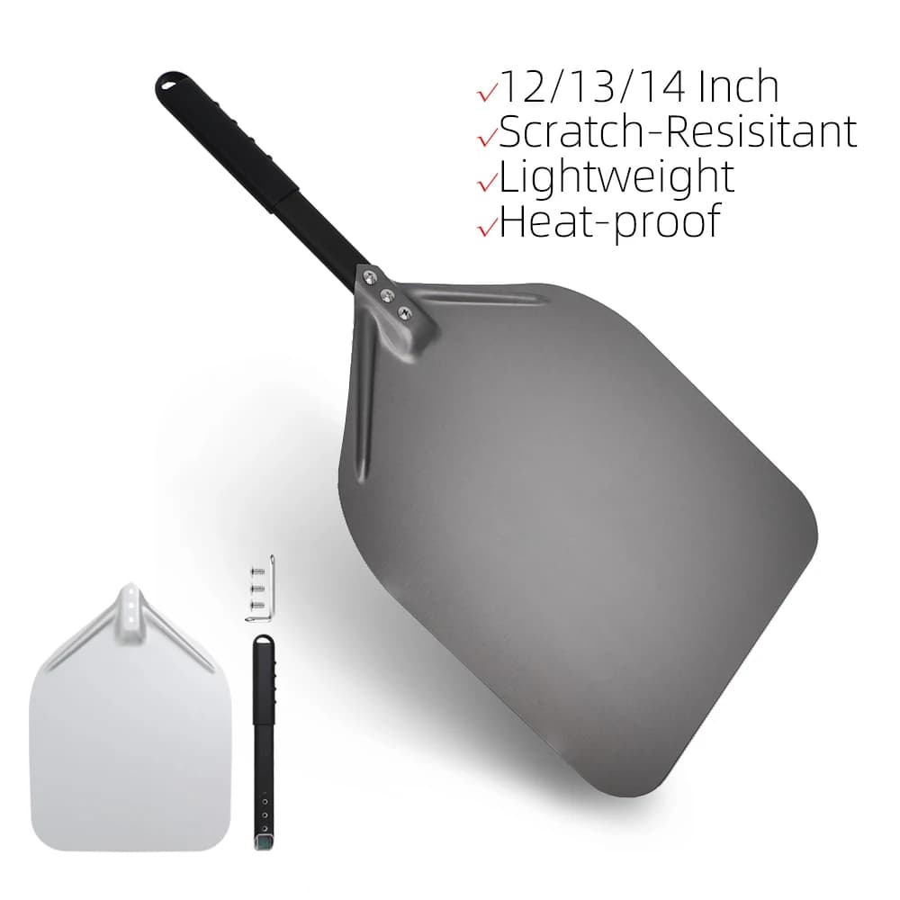 12 13 14 Buccia di pane Manico lungo Bordo super liscio Paddle Leggero Pizza Turning Accessori per forno all'aperto