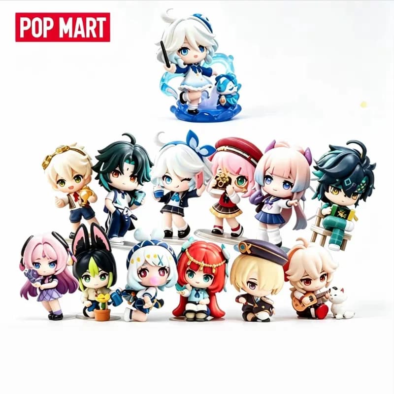 POPMART Genshin Impact Academy's Light Shadow Poetry Series Blind Box Surprise Mystery Container Cute Doll Anime Figure Ornament